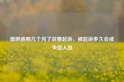 借呗逾期几个月了说要起诉，被起诉多久会成失信人员