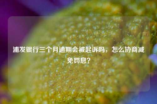 浦发银行三个月逾期会被起诉吗，怎么协商减免罚息？