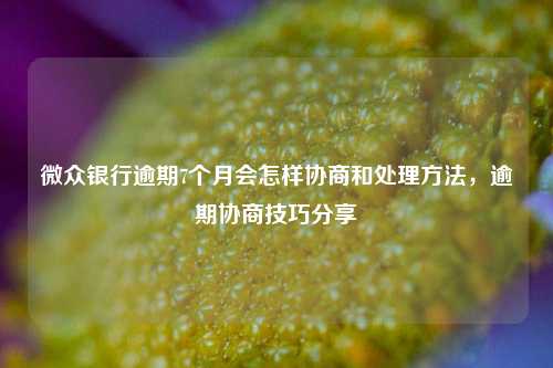 微众银行逾期7个月会怎样协商和处理方法，逾期协商技巧分享