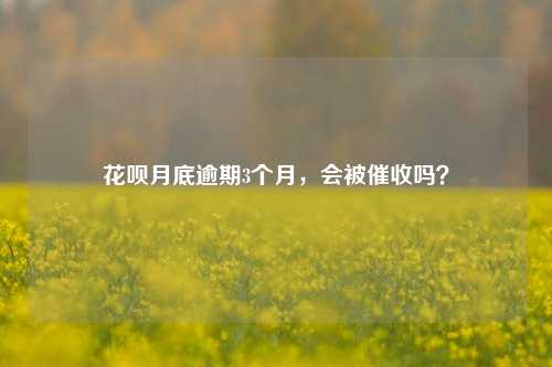 花呗月底逾期3个月，会被催收吗？