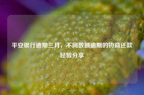 平安银行逾期三月，不同数额逾期的协商还款经验分享