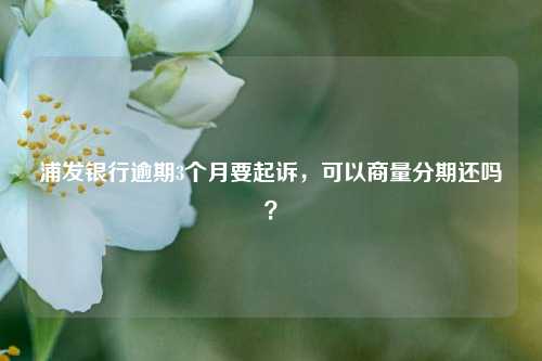 浦发银行逾期3个月要起诉，可以商量分期还吗？