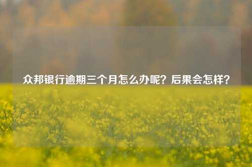 众邦银行逾期三个月怎么办呢？后果会怎样？