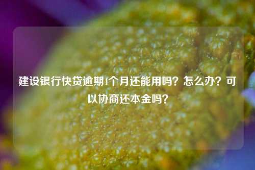 建设银行快贷逾期4个月还能用吗？怎么办？可以协商还本金吗？