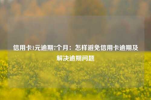 信用卡1元逾期7个月：怎样避免信用卡逾期及解决逾期问题