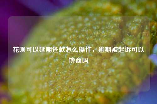 花呗可以延期还款怎么操作，逾期被起诉可以协商吗