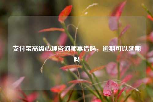 支付宝高级心理咨询师靠谱吗，逾期可以延期吗