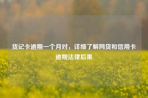 货记卡逾期一个月对，详细了解网贷和信用卡逾期法律后果