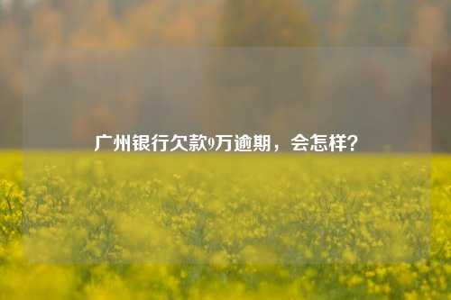 广州银行欠款9万逾期，会怎样？