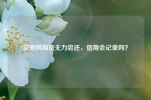 花呗网商贷无力尝还，信用会记录吗？