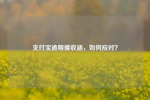 支付宝逾期催收涵，如何应对？