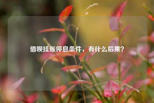 借呗挂账停息条件，有什么后果？