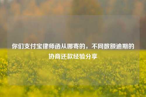 你们支付宝律师函从哪寄的，不同数额逾期的协商还款经验分享