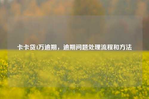 卡卡贷4万逾期，逾期问题处理流程和方法