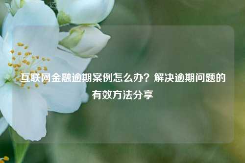 互联网金融逾期案例怎么办？解决逾期问题的有效方法分享