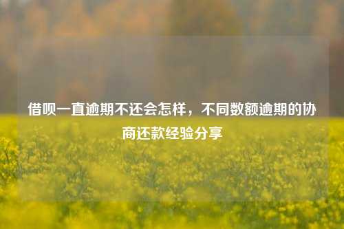 借呗一直逾期不还会怎样，不同数额逾期的协商还款经验分享