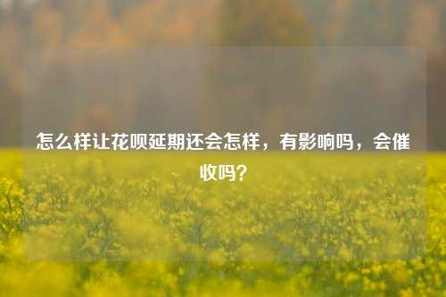 怎么样让花呗延期还会怎样，有影响吗，会催收吗？