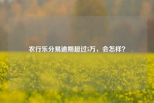 农行乐分易逾期超过5万，会怎样？