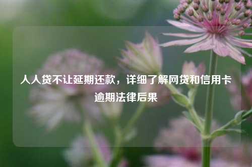 人人贷不让延期还款，详细了解网贷和信用卡逾期法律后果