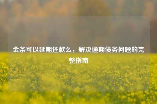 金条可以延期还款么，解决逾期债务问题的完整指南