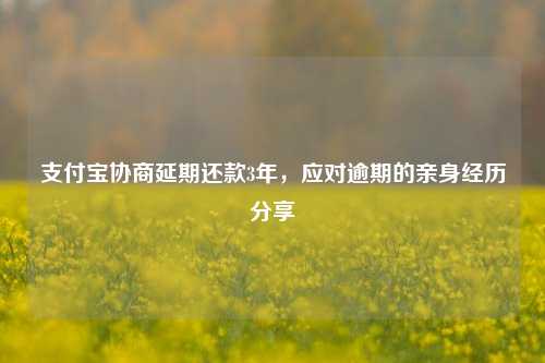 支付宝协商延期还款3年，应对逾期的亲身经历分享