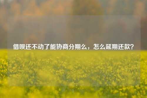 借呗还不动了能协商分期么，怎么延期还款？