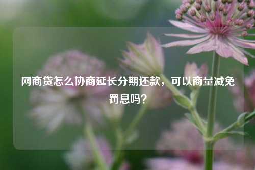 网商贷怎么协商延长分期还款，可以商量减免罚息吗？