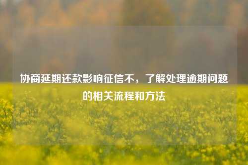 协商延期还款影响征信不，了解处理逾期问题的相关流程和方法