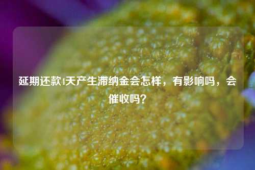 延期还款4天产生滞纳金会怎样，有影响吗，会催收吗？