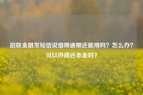 招联金融发短信说借呗逾期还能用吗？怎么办？可以协商还本金吗？