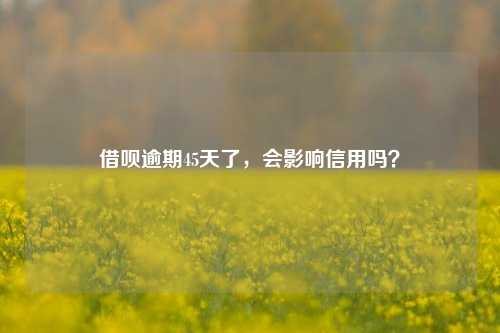 借呗逾期45天了，会影响信用吗？