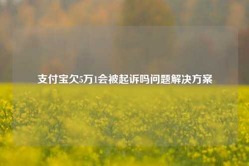 支付宝欠5万1会被起诉吗问题解决方案