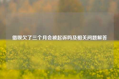 借呗欠了三个月会被起诉吗及相关问题解答