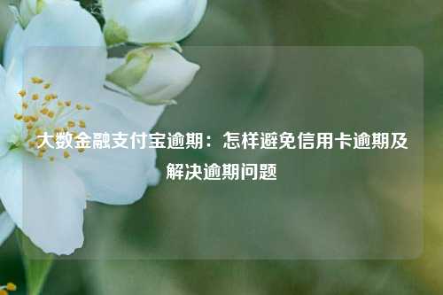 大数金融支付宝逾期：怎样避免信用卡逾期及解决逾期问题