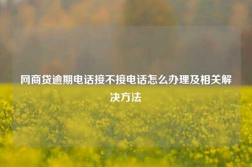 网商贷逾期电话接不接电话怎么办理及相关解决方法