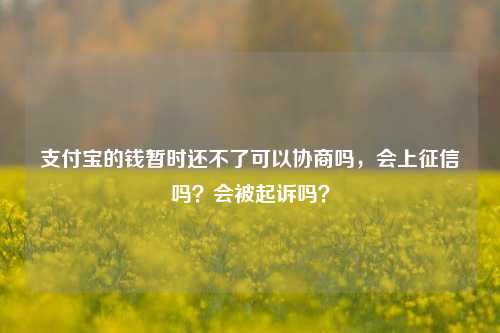 支付宝的钱暂时还不了可以协商吗，会上征信吗？会被起诉吗？