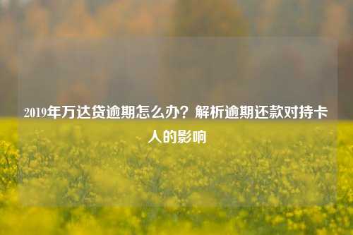 2019年万达贷逾期怎么办？解析逾期还款对持卡人的影响