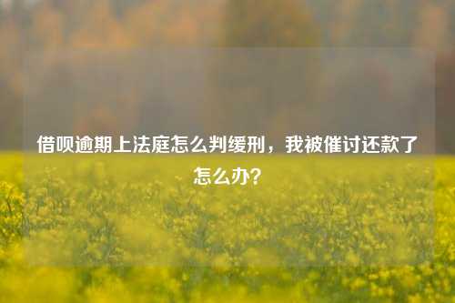 借呗逾期上法庭怎么判缓刑，我被催讨还款了怎么办？