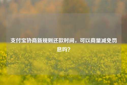 支付宝协商新规则还款时间，可以商量减免罚息吗？