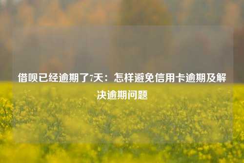 借呗已经逾期了7天：怎样避免信用卡逾期及解决逾期问题