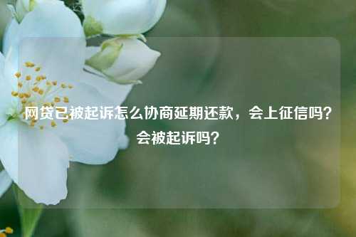 网贷已被起诉怎么协商延期还款，会上征信吗？会被起诉吗？