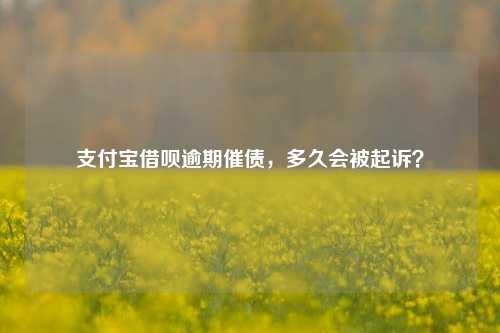 支付宝借呗逾期催债，多久会被起诉？