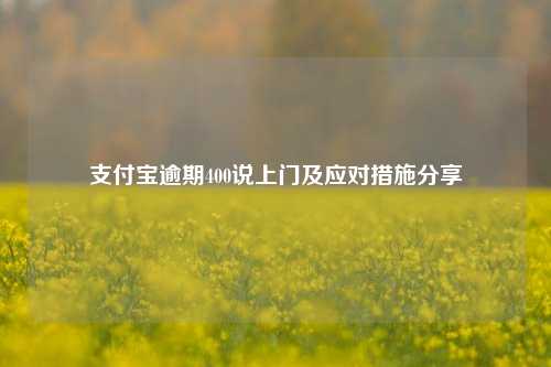 支付宝逾期400说上门及应对措施分享