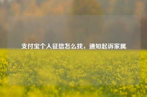 支付宝个人征信怎么找，通知起诉家属