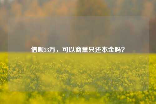 借呗33万，可以商量只还本金吗？