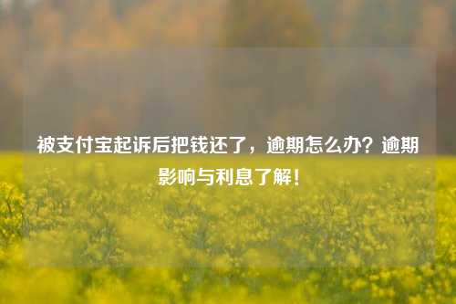 被支付宝起诉后把钱还了，逾期怎么办？逾期影响与利息了解！