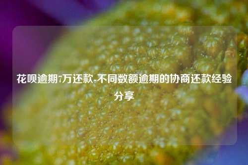 花呗逾期7万还款-不同数额逾期的协商还款经验分享