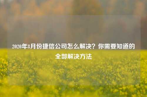 2020年8月份捷信公司怎么解决？你需要知道的全部解决方法