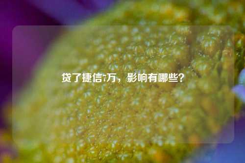 贷了捷信7万，影响有哪些？