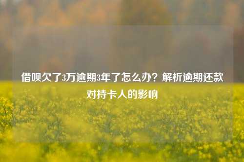 借呗欠了3万逾期3年了怎么办？解析逾期还款对持卡人的影响